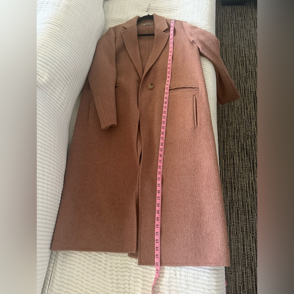 Vince Brushed Wool Long Coat in Vintage Rose - Picture 5 of 16
